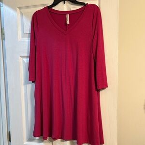 Zenana Outfitters Pink V-Neck Top